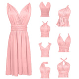 Women's Sexy V Neck Evening Dress Tie Up Multiple Ways To Wear Cocktail Dress Convertible Wrap Infinity Short Bridesmaid Dresses