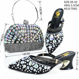 Doershow High Quality African Style Ladies Shoes And Bags Set Latest gold Italian Shoes And Bag Set For Party  1-10
