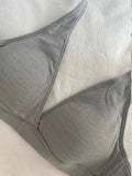 MOYISU French Triangle Cup Micro Push-up|Large & Small Breast|Sexy Nude Lightweight Skin Bra Cover Summer Comfort Fit
