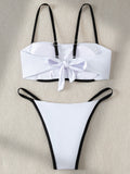 Splicing Mini Micro Thong Bikini Female Swimsuit Women Bandeau Swimwear Two-pieces Bikini Set Brazilian Bather Bathing Suit Swim