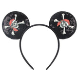 2025 New Style Mickey Minnie Ear Headband Sequin Bows Girl Adult Kids Halloween Party Cosplay Hair Accessories Princess Hairband