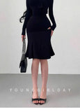 Pure Desire Style Gentle Sexy High Waist Slimming Ruffled Mid-Length Bodycon Mermaid Skirt Slim Women Mini Skirts 2026 New EVP8
