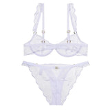 Summer French Minimizer Bra Beachwear Large Bust Pure Embroidery Lace Ultra Thin Plate Size Light Support Wirefree AU MOYISU