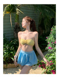 Swimsuit for Women, Sweet Split Bikini, Small Chest Gathering, Beach Vacation, Hot Spring Bath, Three Piece Swimsuit Set
