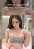 MOYISU French Romance Breathable and Comfortable Breathable Sexy Lace Not Empty Cup Bra Set Pure Desire Girl Super Beautiful