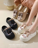 Women Fashion Clogs DIY Cute Bowknot Summer Platform Shoes Female Home Street Slippers Soft EVA Close Toe Girls Beach Sandals
