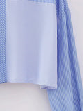 Foridol Stripes Crop Top+shirt 2 Pcs Outfits Women Casual Summer Autumn Casual Set Blue Matching Set Shorts Set Female Suit