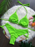 Sexy Folds Bikini Set Solid Micro Bikinis Women Swimsuit Female Triangle Swimwear Beach Wear Bathing Suit