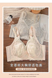 Plus Size Wireless Bra Women Summer Thin Minimizer Large Bust Support Side Coverage Anti Sagging Adjustable Straps Comfort White