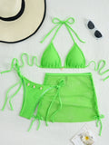 DEKA Mesh Bikinis Female Swimsuits Women's Three-Piece Swimwear Beach Swim Wear Bathing Suits Brazilian Bikini Set Pool Bather