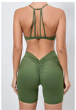 Women's 2-Piece Yoga Sets High Waist Seamless Shorts  Hip-Lifting & Backless Gym Leggings Quick Dry Workout Fitness Suits