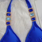 Halter Brazilian Rhintstones Diamond Bikini Women Swimsuit Female Swimwear Two Pieces Bikini Set Scrunch Butt Bathing Suit Swim
