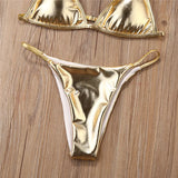 Sexy Bikini  Ladies Gold Color Sequins Bikini Set Women Swimwear Push Up Padded Swimwear For Women