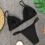 DEKA Women Sexy Solid Mini Micro Bikini Set Push-up padded Bra Thong Split Swimwear Female Bandage Bathing Suit Lacing Swimsuit