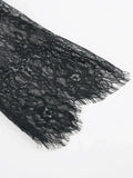 Woman Clothing 2026 O-neck Hollow Out High Slit Long Maxi Lace Dress Black Streetwear Ladies See-through Black T-shirt Dresses