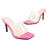 NASBAVI Designer Sandals Summer Sexy Fashion Transparent Sandals Women Slip on Open Toe High Heels Slippers Pumps Shoes Size 43