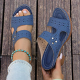 Plus Size 43 Summer High Heel Sandals Women Lightweight Hollow Out Thick Heeled Sandles Woman Outdoor Open Toe Casual Sandals