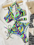 Sexy One Piece Swimsuit Swimwear Women Print Hollow Drawstring Single Shoulder Bathing Suit Beachwear Trajes De Bano Mujer 2026