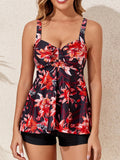 Printed Tankini Set 2026 Padded Floral Swimsuit Women Strappy Swimwear Female Beach Dress Bathers Bathing Swimming Swim Suit XL