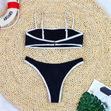 Sexy High Cut Leg Brazilian Bikini Women Swimwear Female Swimsuit Two-Pieces Bikini Set Padded Bather Bathing Suit Swim V8316