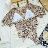 S - XXL Colorful Print High Waist Bikini Female Swimsuit Women Swimwear Three-Pieces Bikini Set Bather Bathing Suit Swim V2805