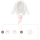 Bunny Girl Cosplay Sweater Underwear Women Sexy Lingerie White Plush Rabbit Ear Bra and Panties Suit Exotic Outfits Costumes