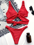 Sexy Adjustable Rings Cross Bandage Bikini Female Swimsuit Women Swimwear Two-pieces Bikini set Bather Bathing Suit Swim Lady