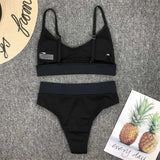 S - XL Sexy Female Swimsuit High Waist Bikini Women Swimwear Two-Pieces Bikini Set Bather Ribbed Bathing Suit Swim Lady V2375