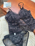 Sexy French Lace Halter Bra Summer Bralette Small Bust Wrinkle-Free Adjustable Straps Beauty Back Vest Wirefree Comfort Bra Set