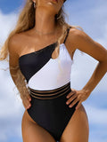 2026 Hollow Block Color One Piece Swimsuit Sexy Swimwear Women Bathing Suit Female Swimming Summer Beachwear Bodysuit