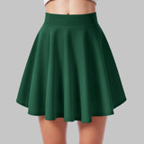 Women's High Waist A Line Skater Skirt Casual Solid Flared Mini Skirt Soft Stretch Summer Casual Sports Golf Tennis Short Skirts