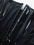 New European and American leather breasted glossy leather court corset waist corset
