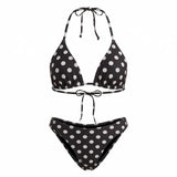 2026 Fashion Women's 2 Piece Bikini Set for Beach Pool Dots Print Swimwear Halter Bra and Low Waist Briefs Bathing Suits