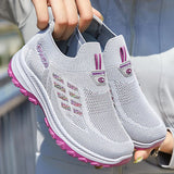 Women Vulcanized Shoes  High Quality Breathable Mesh Women Sneakers Soft Slip On Flats Shoes Women Loafers Walking Flat