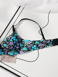 Women's Sexy One-piece Bra With Small Floral Patterns Without Steel Rings Gathered Push Ups Daily Comfortable Underwear A5033