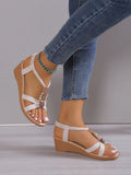 Wedge Sandals for Women Summer Comfortable Non Slip Beach Shoes Woman PU Leather Platform Roman Sandalias Mujer
