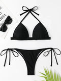 2025 Halter Bra Cup Bikini Women Swimsuit Female Push Up Swimwear Two Pieces Bikini set Brazilian Bather Bathing Suit Swim Lady