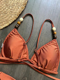 Beads Cross Bandage Bikinis 2026 Bikini Women Swimwear Female Swimsuit Two-pieces Bikini Set Push Up Bra Bathing Suit Swim Lady