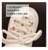 2025 Women Platform Slippers DIY Lace-up Leisure Clogs Summer Garden Shoes Thick Sole Female Home Beach Slides Street Sandals