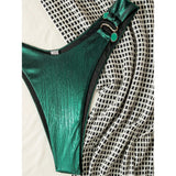 Scalloped Halter High Cut Leg Bikini Female Swimsuit Women Swimwear Two-pieces Bikini set Padded Bather Bathing Suit Swim K7086