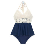 Women knitted Tankinis High Waist Bikini Set Handmade Crochet Bikinis Bathing Suit Beachwear For Asian