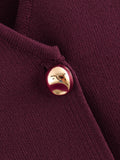 Foridol Gold Button Knitted Tank Top Women Autumn Winter Burgundy Short Vest Sleeveless V Neck Chic New Fashion Tops