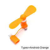 Mini USB Fan Flexible Cooling hand Fan portable Fans Summer Cool laptop Desktop Cell Phone Cooler 2 in 1 Micro USB Type-C plug