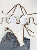 sexy string micro mini patchwork bikinis sets two pieces swimsuit thong Swimwear Biquini conjunto de bikini tankini beachwear