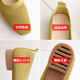 Breathable Mesh Fashion Flats For Women Spring Summer Flat Shoes Square Toe Slip-on Loafers Soft Sole Girls Daily Walking Shoes