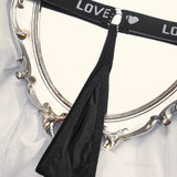 1pcs Letter Low Waist Fashion Sexy Women Thongs Sexy Lingerie Breathable Lady G-string Underwear T-back Black Female Panties