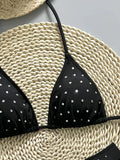 Luxury Black Diamond Bikini Set 2026 Women Halter Push Up Bra High Waist Swimsuit Beach Bathing Suit Holiday Swimwear Large Size