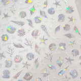 5D Deep Sea Fish Nail Art Stickers Shimmery Bubble Colorful Marine Life Nail Decals Summer Ocean Self Adhesive Manicure Decal