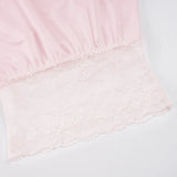 Summer T-shirt lace off-shoulder short-sleeved T-shirt waist fashion versatile top