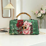Vintage Bamboo Top Handle Bag Classic Mother Chic Lady Bags Women Shoulder Crossbody Bag Chain Bags Women's Handbags Purses